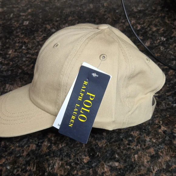 Polo by Ralph Lauren Twill Classic SPORT Beige Cap with Black Logo - Picture 3 of 8